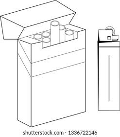 Cigarrets and lighter Vector