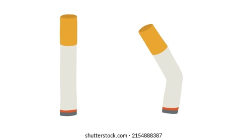 Cigarrette And White Background With Vector