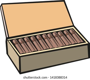 Cigars in a box vector illustration eps 10