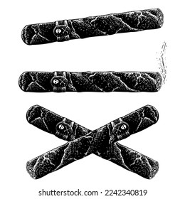 Cigars hand drawing vector isolated on white background.