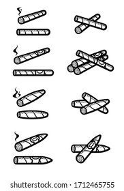 Cigars set. Collection icon cigars. Vector