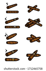 Cigars Set. Collection Icon Cigars. Vector