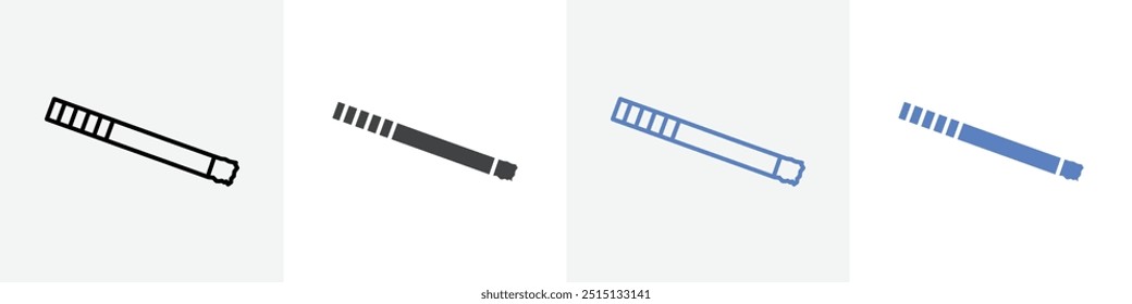 Conjunto de Vectores de icono de cigarro para interfaz de usuario de Web o App