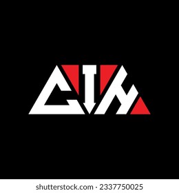 CIH triangle letter logo design with triangle shape. CIH triangle logo design monogram. CIH triangle vector logo template with red color. CIH triangular logo Simple, Elegant, and Luxurious design.