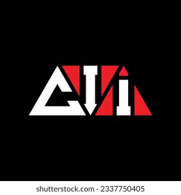 CII triangle letter logo design with triangle shape. CII triangle logo design monogram. CII triangle vector logo template with red color. CII triangular logo Simple, Elegant, and Luxurious design.