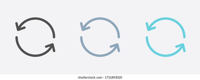 Ciircular arrow sign vector icon. Flat design style.