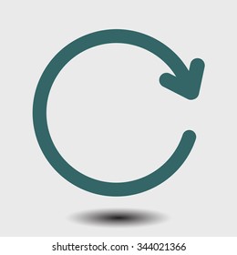Ciircular arrow sign vector icon.