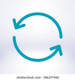 Ciircular arrow sign vector icon.