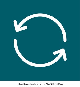 Ciircular arrow sign vector icon.