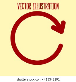 Ciircular arrow sign vector icon.