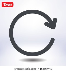 Ciircular arrow sign vector icon.