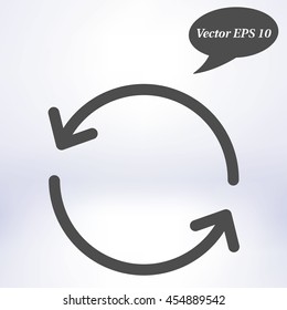 Ciircular arrow sign vector icon.