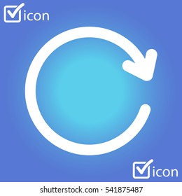 Ciircular arrow sign vector icon.The arrow that moves to the right.