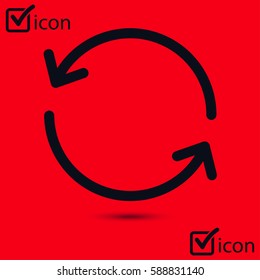 Ciircular arrow sign vector icon. Flat design style.