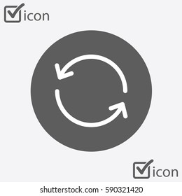 Ciircular arrow sign vector icon. Flat design style.
