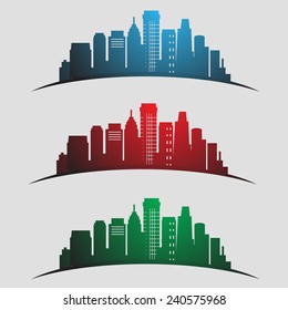 Ciity skylines. Vector silhouette