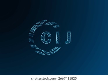 Diseño de Vector de logotipo de letra poli baja CIJ. Diseño de logotipo de poliéster inferior CIJ. Diseño único del logotipo de baja poli de CIJ.