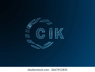 Diseño de Vector de logotipo de letra poli baja CIK. Diseño de logotipo de poliéster inferior CIK. Diseño único del logotipo de baja poli de CIK.