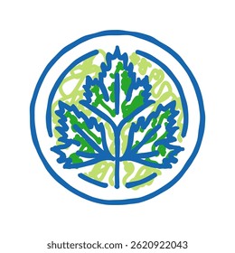 cilantro cosmetic plant doodle icon sketch vector. cilantro cosmetic plant sign. isolated symbol illustration