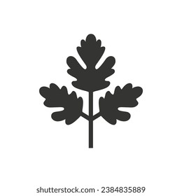 Cilantro Leaf Icon on White Background - Simple Vector Illustration