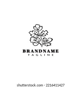 cilantro logo cartoon icon cute template black modern isolated vector illustration