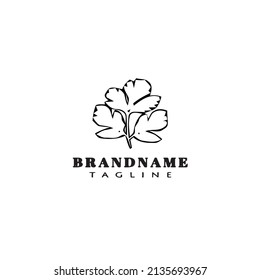 cilantro logo cartoon icon design template black modern isolated hand drawn illustration