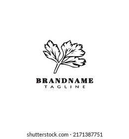 cilantro logo cartoon icon design template black modern isolated illustration
