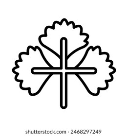 Cilantro Vector Line Icon Design