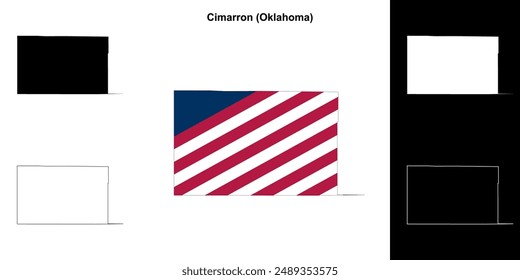 Cimarron County (Oklahoma) outline map set