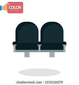 Cimena chairs color vector icon. Flat design