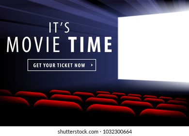 Cimena screen view and interior with red velvet seats
