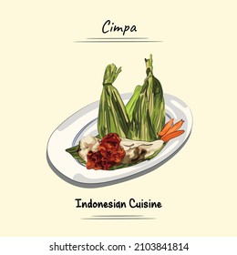 Cimpa Illustration Sketch And Vector Style, Traditional Food From North Sumatra, Good to use for restaurant menu, Indonesian food recipe book, and food content.