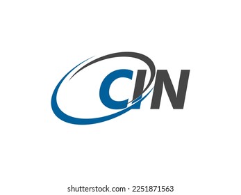 CIN letter creative modern elegant swoosh logo design