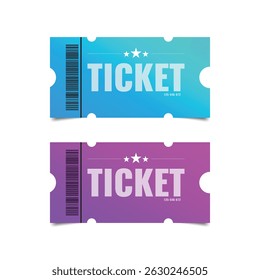 Cinama ticket vector set. Admission tickets
