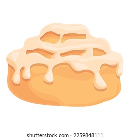 Cinamon roll bun icon cartoon vector. Pastry food. Sweet bakery