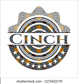 Cinch arabic badge. Arabesque decoration.