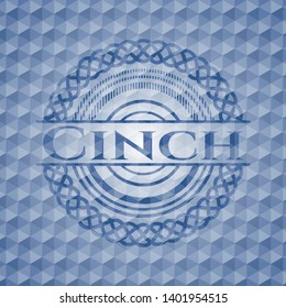 Cinch blue emblem with geometric background. Vector Illustration. Detailed.