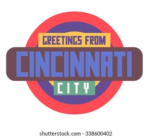 Cincinnati bela cidade para visitar. vetor cartoon