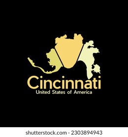 Cincinnati City Map Diseño Geométrico Creativo
