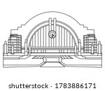 Cincinnati Museum Center at Union Terminal. Translate : this is a Museum Center Vector with outline 