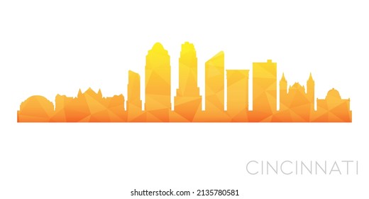 Cincinnati, OH, USA Low Poly Skyline Clip Art City Design. Geometric Polygon Graphic Horizon Icon. Vector Illustration Symbol.