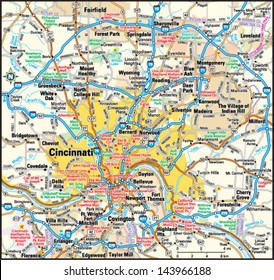 Cincinnati, Ohio Area Map