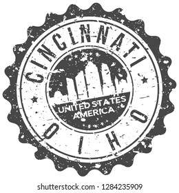 Cincinnati Ohio. City Skyline. Silhouette City. Design Vector. Famous Monuments.
