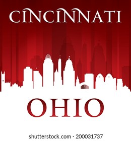 Cincinnati Ohio city skyline silhouette. Vector illustration