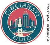 Cincinnati Ohio skyline symbol vector illustration