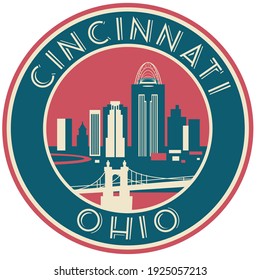 Cincinnati Ohio skyline symbol vector illustration