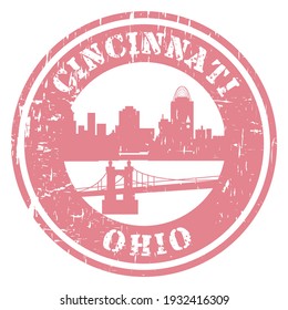 Cincinnati Ohio skyline symbol vector illustration