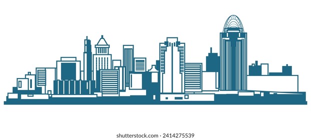 Cincinnati Ohio skyline vector illustration