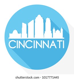 Cincinnati Ohio USA Flat Icon Skyline Silhouette Design City Vector Art. 