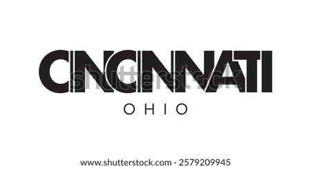 Cincinnati, Ohio, USA typography slogan design. America logo with graphic city lettering for print and web.